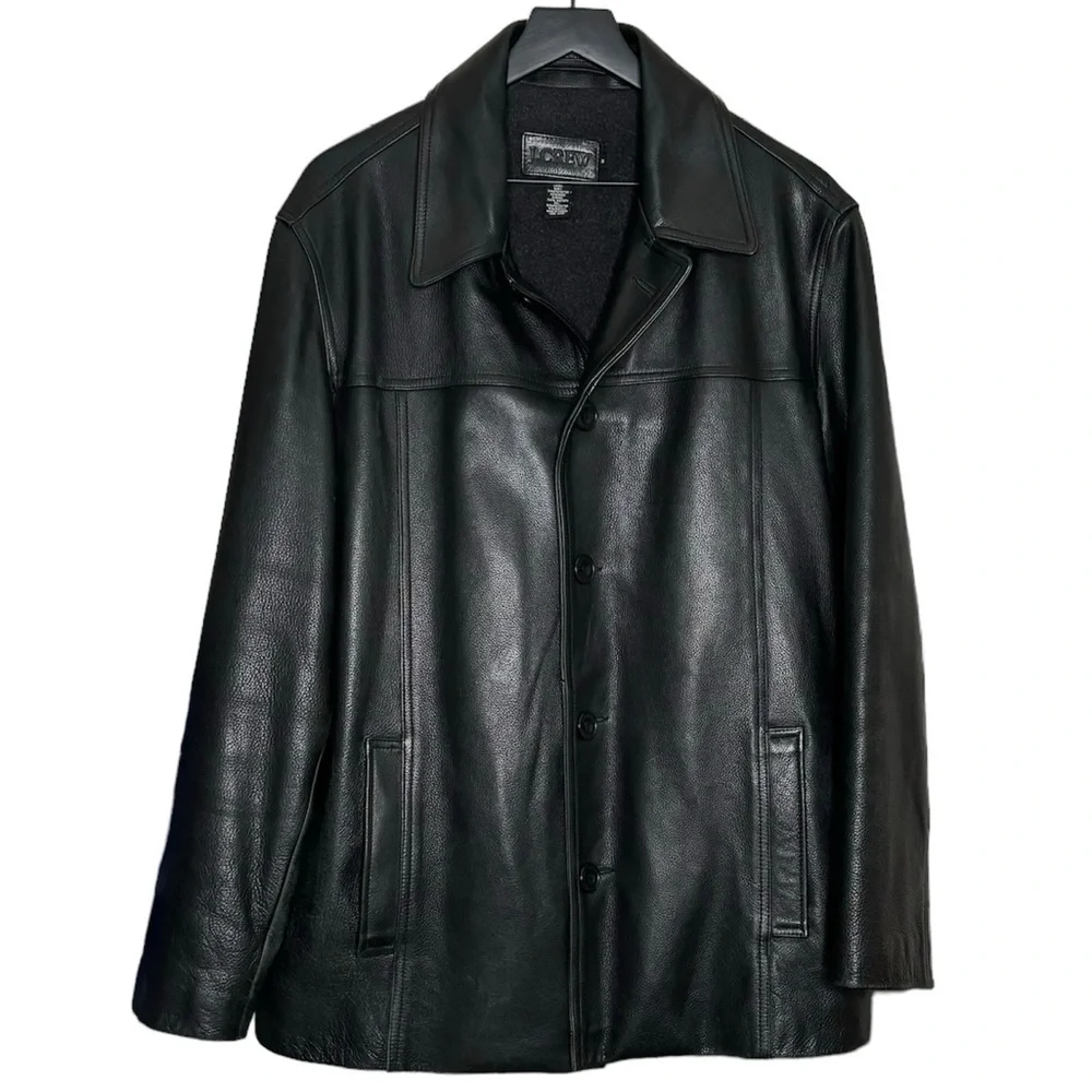 J. Crew Vintage Men’s Heavyweight Leather Jacket Black Size Medium